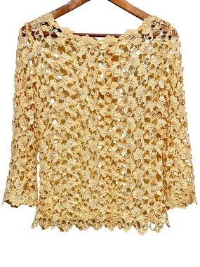 FRIVOLE Lace Blouse Sheer Crochet Coquette Poetcore Romantic